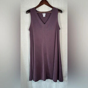 Sigrid Olsen Purple V-neck Modal Tank Swing Dress Size Small